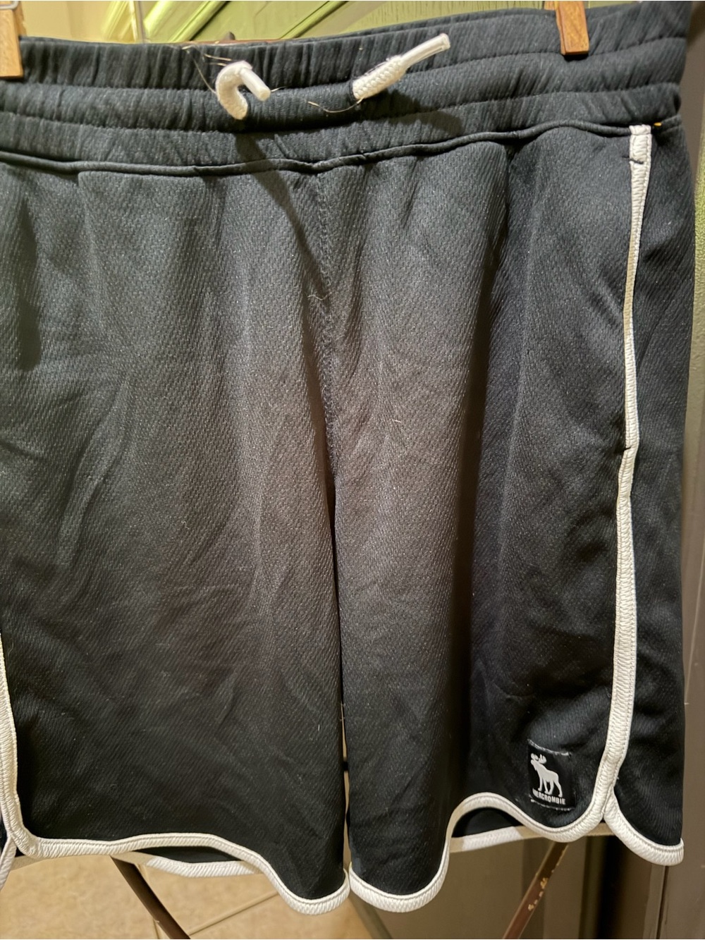 abercrombie kids Black Shorts with White Trim